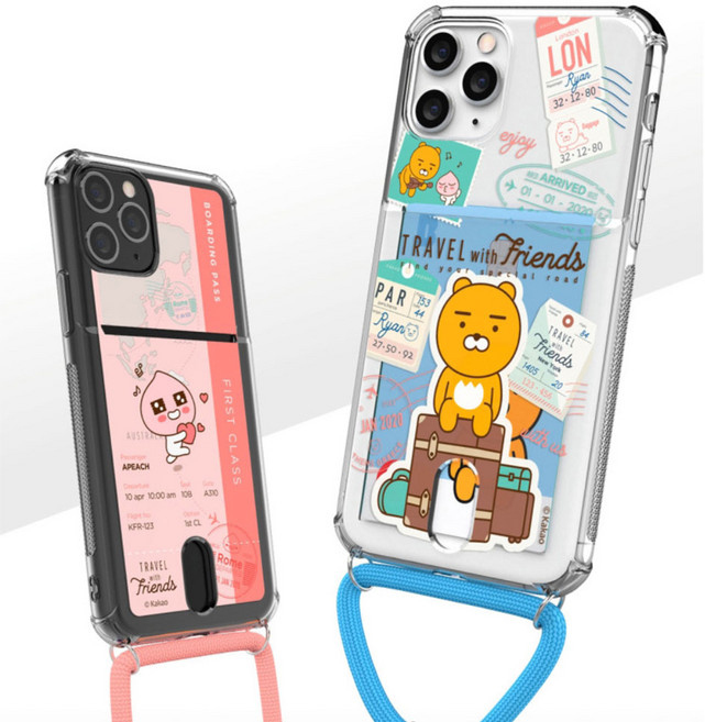카카오 트래블 투명 방탄 카드 목걸이 케이스
