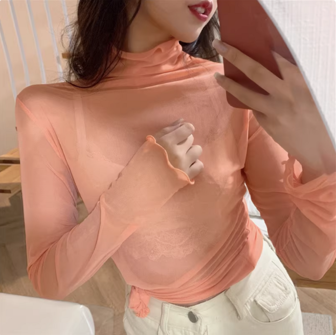 레이어드 이너 시스루 블라우스 티셔츠 8컬러