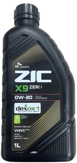 ZIC X9 ZERO 0W20 1L 가솔린, 1개