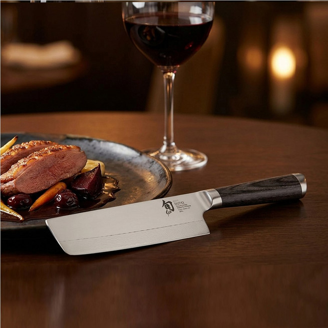 카이 슌 카게로우 나키리 나이프 16.5cm DCC0742 다마스커스 일본칼 중식도 야채칼, 1개, 그레이파카우드