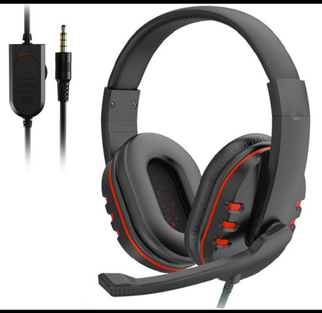 3.5mm 유선 게임용 헤드폰 게임 헤드셋 PS4 플레이 스테이션 4 PC 용 마이크 볼륨 조절 기능이있는 소음 차단 이어폰, [01] Red, 1개