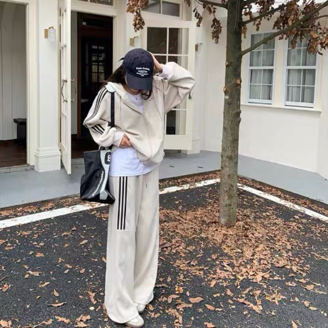 루스리더 여성 트레이닝 상하세트 후드 집업 와이드 팬츠 데일리 M939