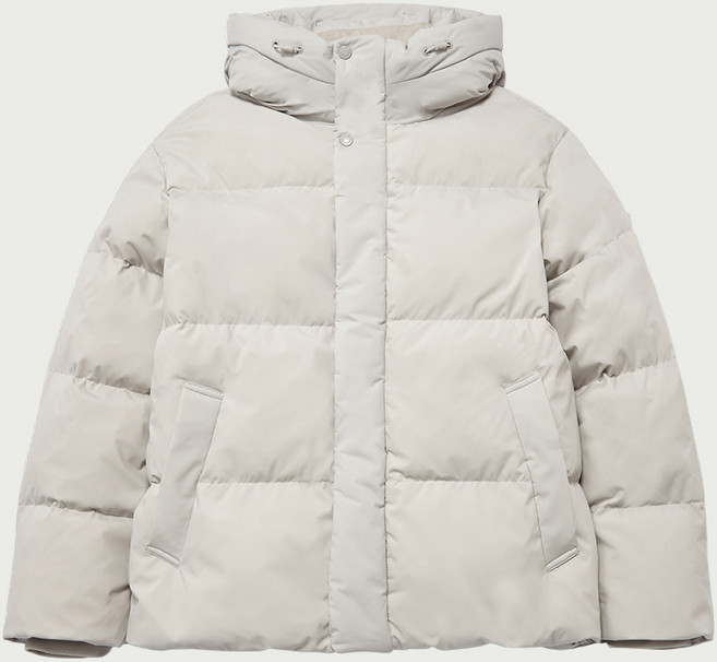 행텐 공용 겨울 덕다운 하이넥 후드 오리털 패딩 점퍼