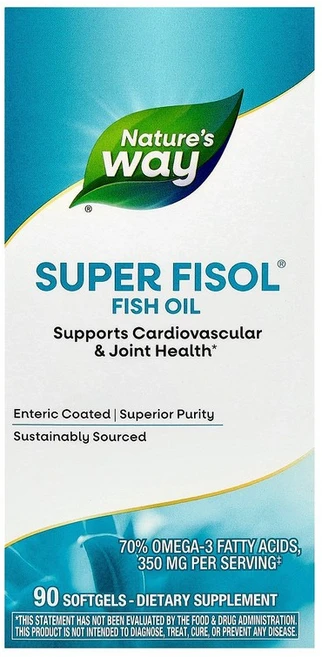 Nature's Way Super Fisol® 피쉬 오일 소프트젤 90정(소프트젤 1정당 500mg) Way (네이처스 웨이), 90정, 1개 - 쿠팡