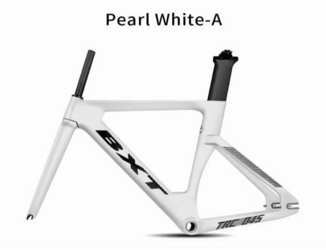 자전거프레임 로드프레임 자전거뼈대 프레임바디 탄소 트랙 프레임 섬유 레이싱 추적 자전거 세트 고정 기어 후면 테일 후크 부품, [01] 49cm, BXT Pearl White-A, 1개