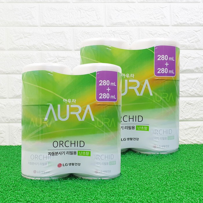 아우라 자동분사기 리필, 난초, 280ml, 4개