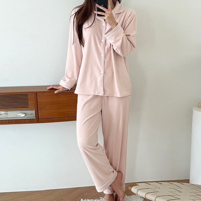 엘라운지 포인트 극세사 공용 방구석 파자마 상하세트