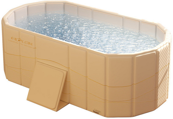 折疊泡澡桶 免安裝浴缸 成人兒童家用全身浸浴收納移動浴缸, 1.2米流光金-普通款【單個浴缸】, 1個