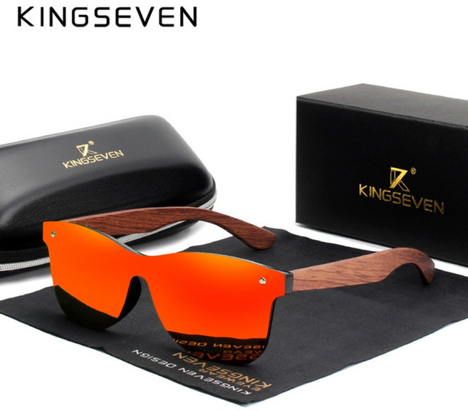 kingseven 천연 나무 선글라스 남성 편광 패션 태양 안경 original wood oculos de sol masculino
