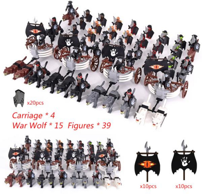 아스라다 MOC 중세 로트 피규어 검은 장착 전차 군단 액션 인형 벽돌 조립 빌딩 블록 장난감, 18 Stytle 10