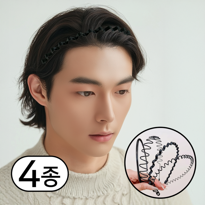 라포로 귀안아픈 남자 머리띠 스프링