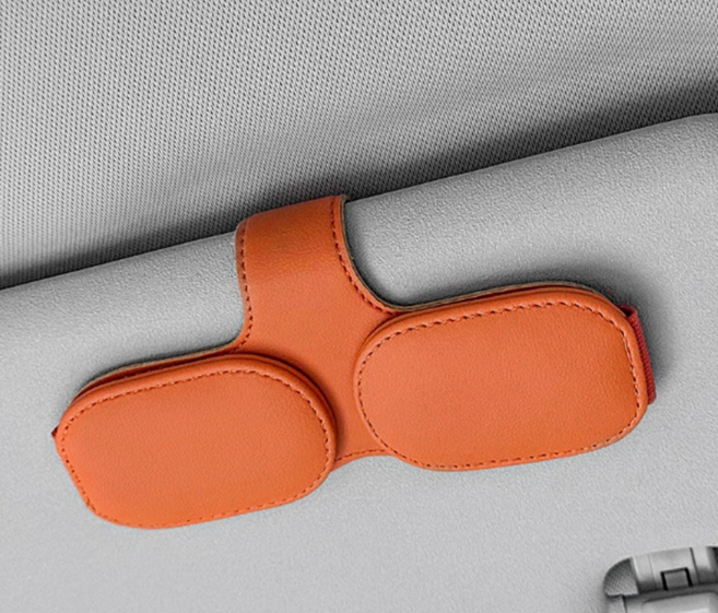 와이유 차량용 선바이저 클립 선글라스 보관, 오렌지, 1개