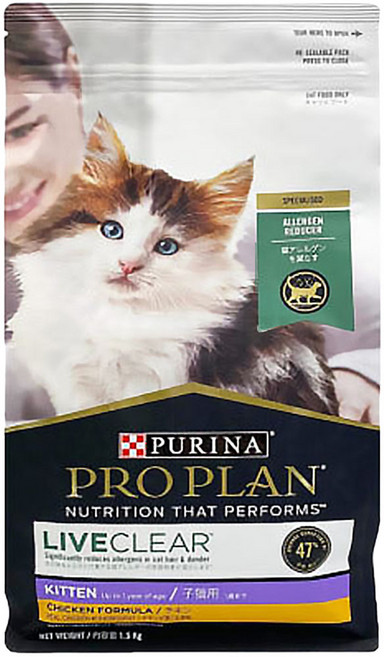 (프로플랜 정품) 리브클리어 키튼 아기 고양이 사료1.5kg, 닭, 1.5kg, 1개