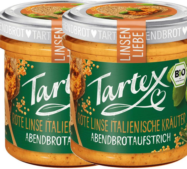 독일 타르텍스 Tartex Red lentil spread 레드 렌틸 이탈리안 허브 스프레드, 140g, 2개