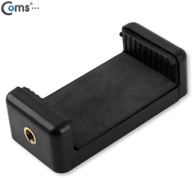 Coms 스마트폰 고정가이드 가로장착 블랙 ITA590 슬라이드형 핸드폰거치 카메라 모노포트장착, 1개