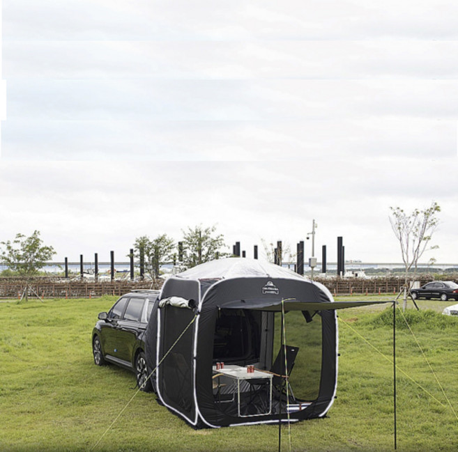 카니발 4세대 차박 텐트 도킹 쉘터 큐브형 원터치 사계절, 텐트_우레탄창_줄좌석