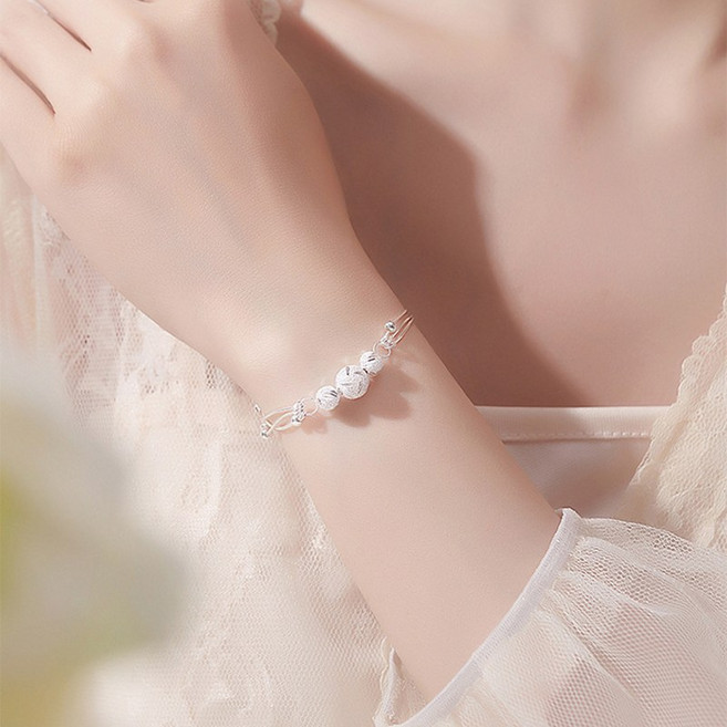 Asure 여자 은팔찌 행운 팔찌