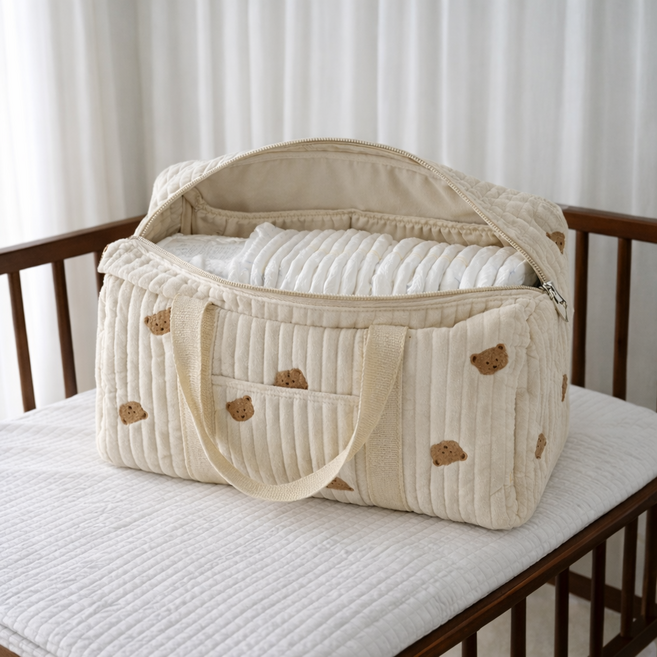 월천소 행복한 외출 육아필수템 기저귀 가방, 아이보리