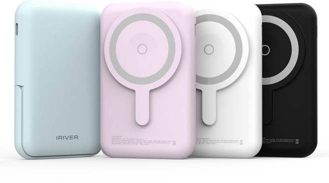 아이리버 거치형 고속충전 마그네틱 보조배터리 10000mAh C타입 IMS-H100, 퍼플