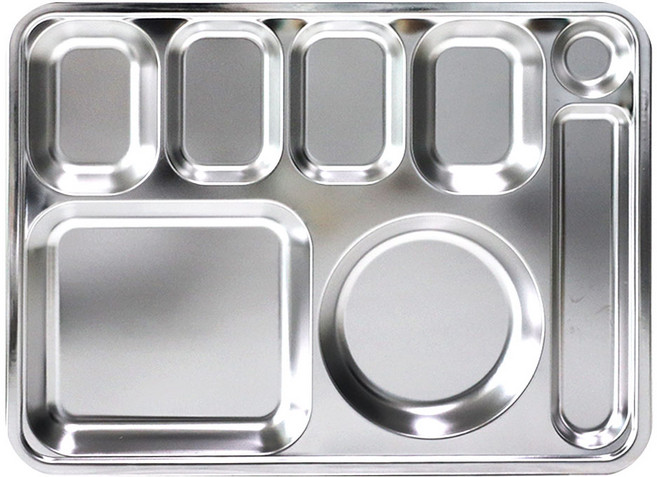 JS 식판 스텐 304 관공서 성인식판 급식 수저 5찬, JS스텐304 수저5찬식판(263582) 1개, 1개