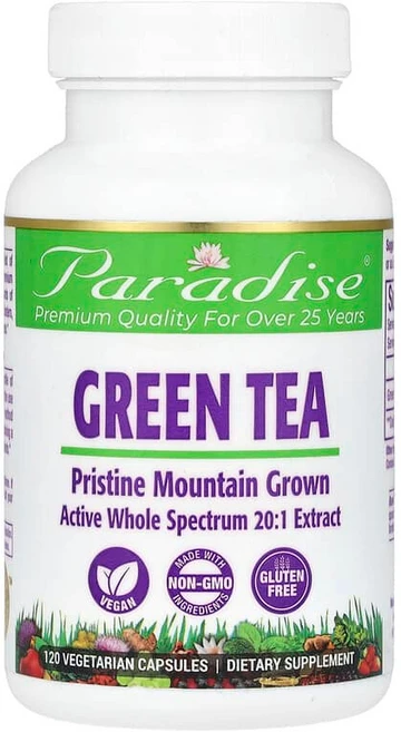 Paradise Herbs 녹차 베지 캡슐 120정(캡슐 1정당 250mg) PAR-77774, 1개, 1개 - 쿠팡
