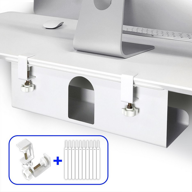 슈파듀파픽 B2 슈파 이지업 하이탑 무타공 멀티탭 선반 거치대 전선 정리함, 화이트, 1개