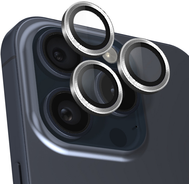 케이스백화점 메탈링 카메라 보호필름 세트 실버, 1개