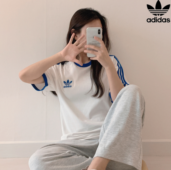 아디다스 반팔 여성 삼선 3S 링거 티셔츠 (슈셀양말증정)