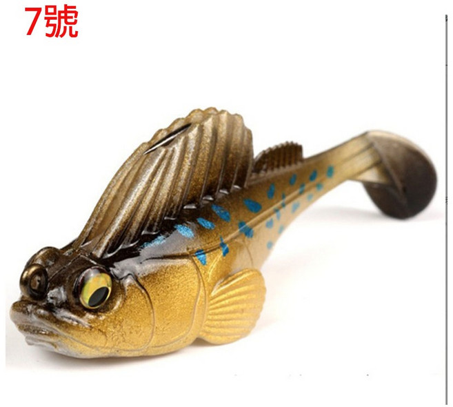 廣隆 彈塗跳跳魚 3D仿真 路亞餌 T尾 軟餌 包鉛魚, 7號-10g, 1個, 10g