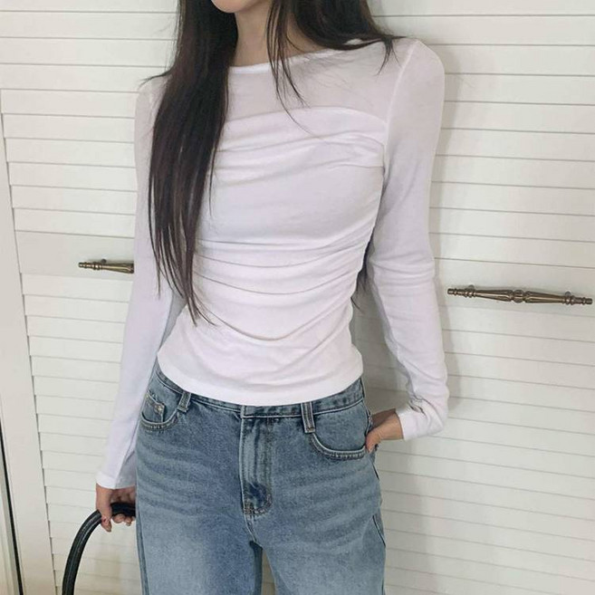[주문폭주] 레이온 텐셀 셔링 슬림핏 라운드넥 화이트 베이지 카키 블랙 티셔츠
