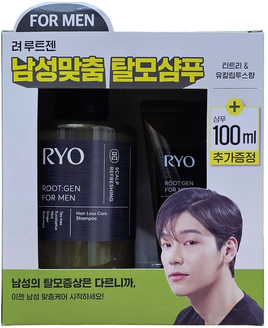 려 루트젠 남성맞춤 탈모샴푸 티트리&유칼립투스향 515ml+100ml 기획세트, 1개 - 쿠팡