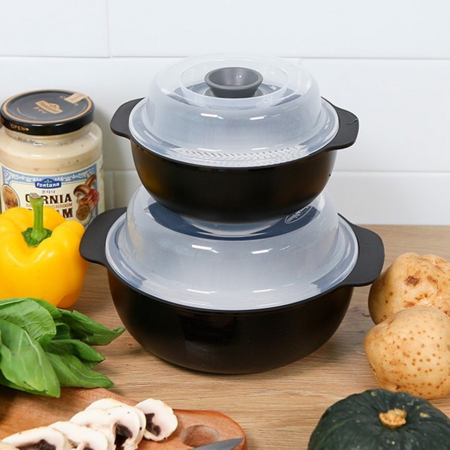 국산 전자렌지용 만두 계란찜기 소형 중형 2개 세트, 1세트