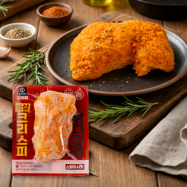 다잇닭 통살 크리스피 치킨, 90g, 닭다리살 스파이시맛 30팩