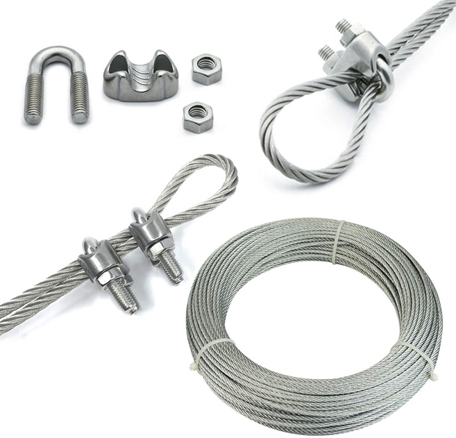 스텐 와이어 10M, 2.스텐 와이어클립, 3mm, 1개