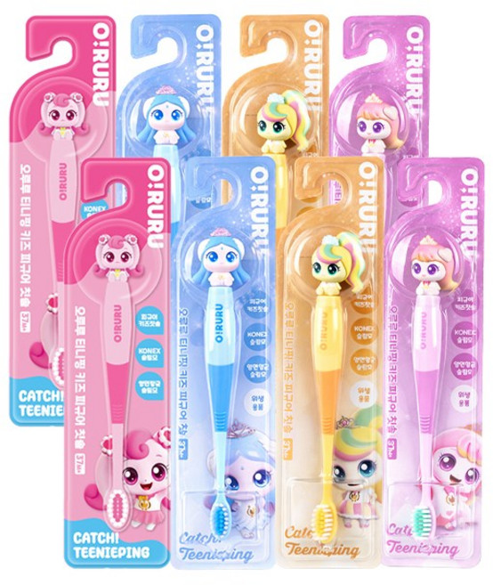 캐치티니핑 피규어 칫솔 4종 세트 어린이 칫솔, 2세트, 1개입