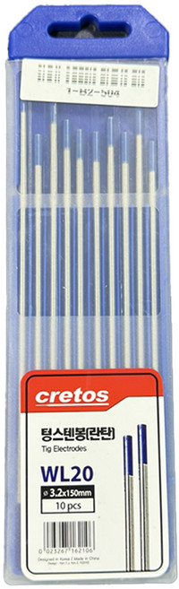 크레토스 텅스텐봉(TIG) WL20 란탄 3.2mm (10개입), 10개