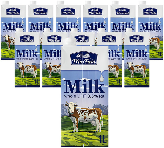 미오필드 3.5% 멸균우유, 1L, 12개