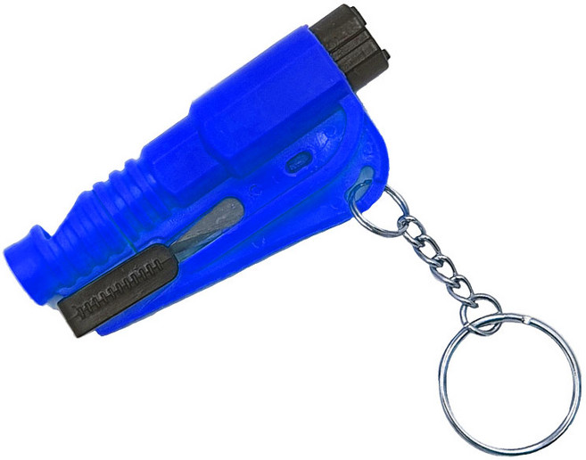 리르베르 차량용 비상탈출망치 안전벨트커터 열쇠고리, 블루 1개, 1개