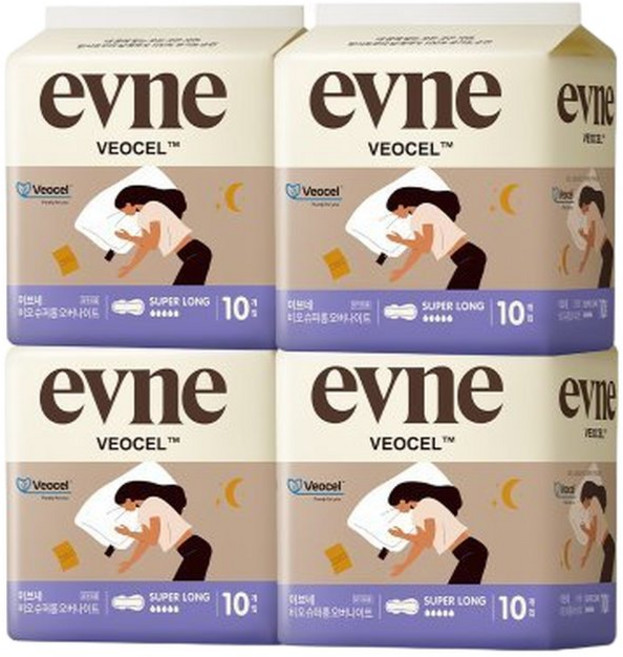 이브네 비오셀 슈퍼롱 오버나이트(43cm) 10Px4팩, 40매