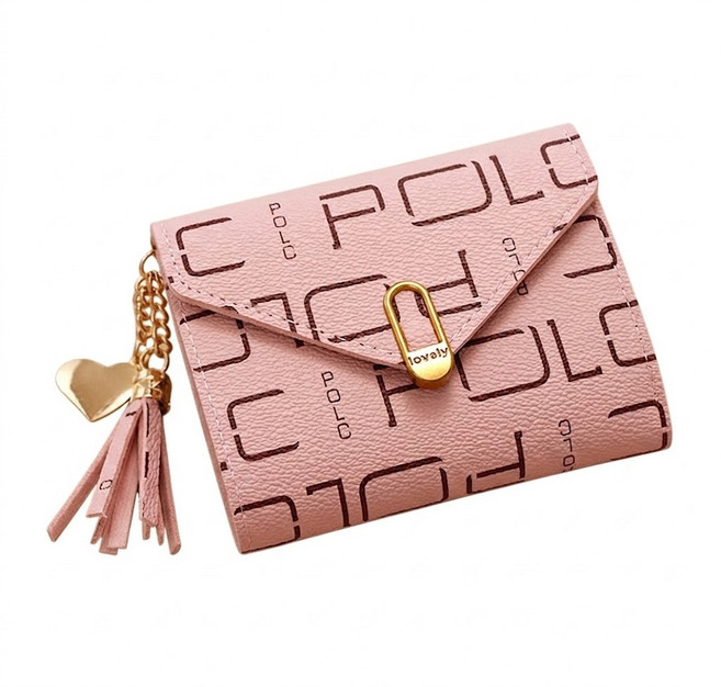 여성 유니크 테슬 레터링 반지갑