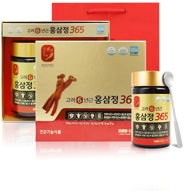 [대한홍삼진흥공사] 6년근 고려홍삼정365 240G 2개, 480g, 1세트 - 쿠팡