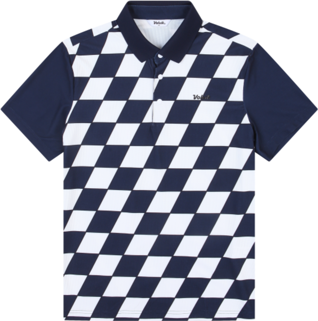 볼빅 남성 골프 변형 아가일 패턴 반팔 티셔츠 VMTSN451_NA