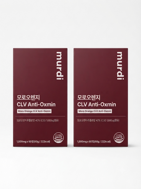 뮤르디 안티옥사민 모로오렌지 C3G 락토페린 1000mg 정, 60정, 2개, 60정