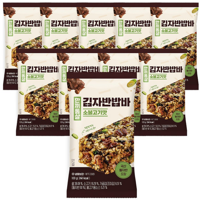 한끼통살 김자반밥바 소불고기맛 10개입 든든한 한끼 대용식, 10개, 100g