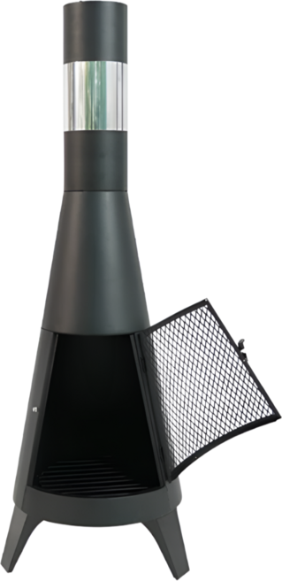 아이언플레임 장시간용 화목난로 대형 농막 캠핑장 야외 불멍 장작 난로 캠핑 난방 연통, 시에나 154cm 레인커버 포함