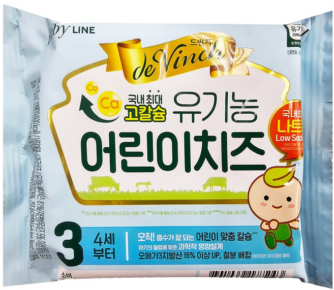 드빈치유기농어린이치즈(3단계) 234G(18Gx10+3매)남양유업(주), 본상품선택, 234g, 1개