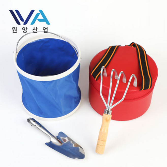 원앙산업 조개 잡이 도구 갯벌체험 해루질 4종세트, 조개통(블루)+갯벌체험도구(혼합색상)