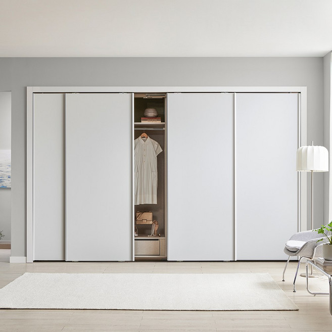 보루네오 네오 슬라이딩 붙박이장 330cm 11자 E0등급, 크림화이트 330cm