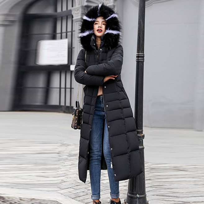 디아리스 겨울 털후드 점퍼 웰론 여성 롱패딩