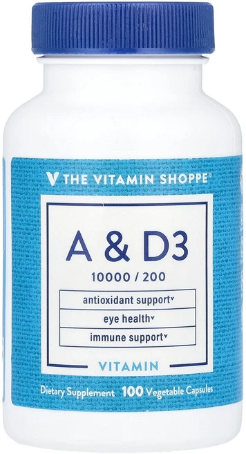 The Vitamin Shoppe 비타민A 및 D3, The Vitamin Shoppe, 비타민A 및 D3,, 1개, 100정 - 쿠팡
